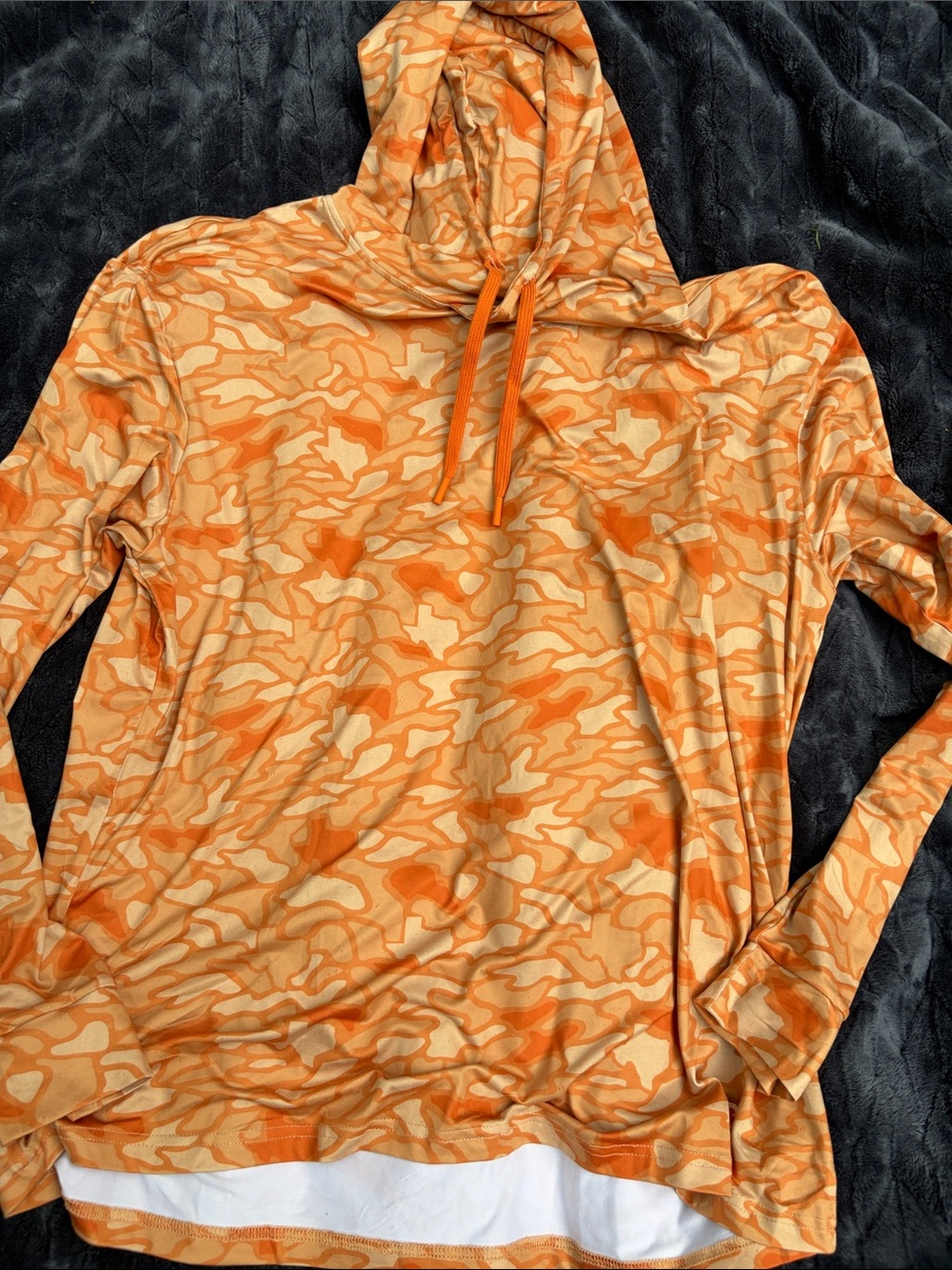 BURLEBO Orange and Tan Camo Performance Hoodie